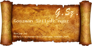 Goszman Szilvánusz névjegykártya